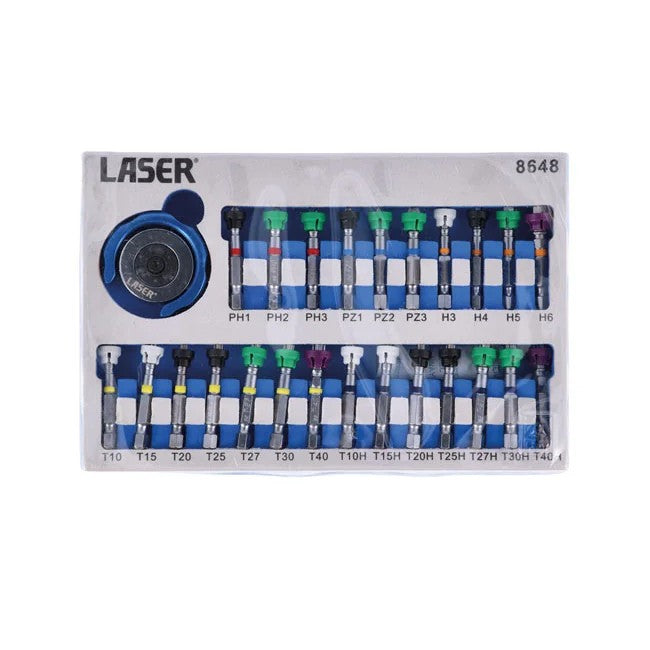 Laser Tools Swivel Palm Grip Magnetic Bit Set 25pc - PL