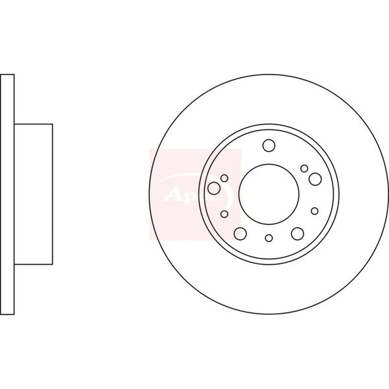 Apec 2 x Solid Front Brake Discs DSK903