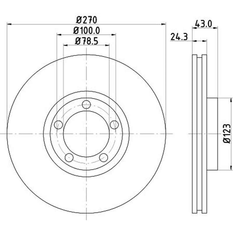 Mintex 2 x Vented Front Brake Discs MDC997