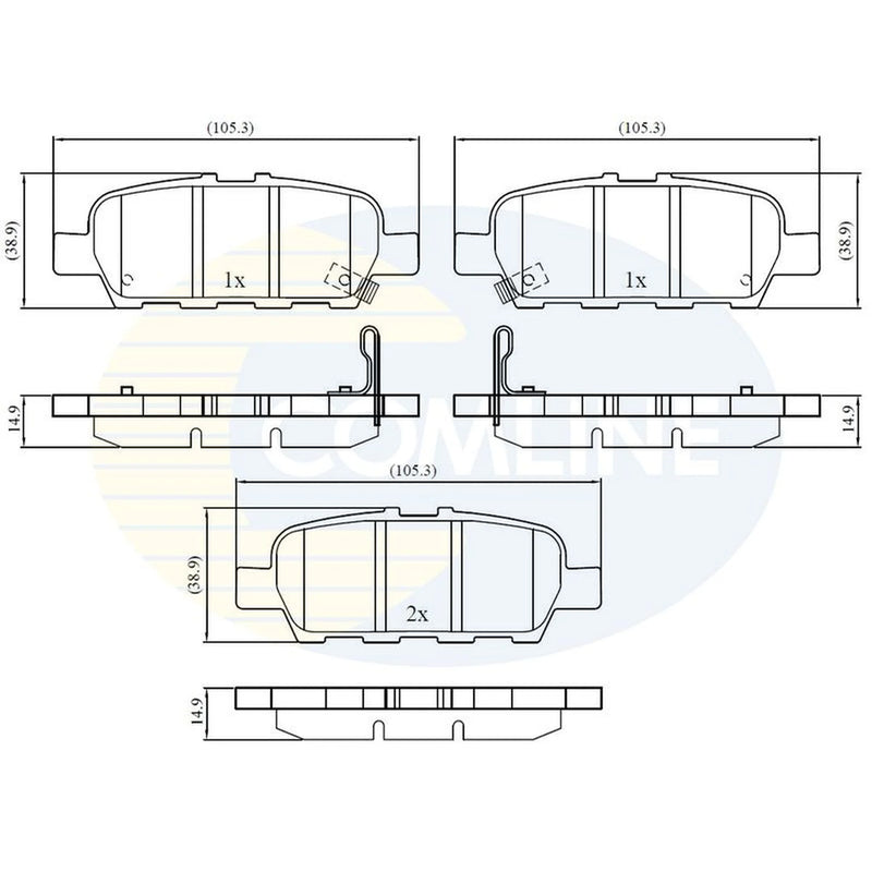 Comline 4 x Rear Brake Pad Set CBP32445