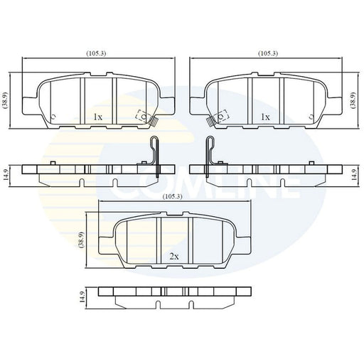 Comline 4 x Rear Brake Pad Set CBP32445