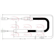 Apec Handbrake Cable Left Rear CAB1583