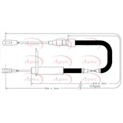 Apec Handbrake Cable Left Rear CAB1583