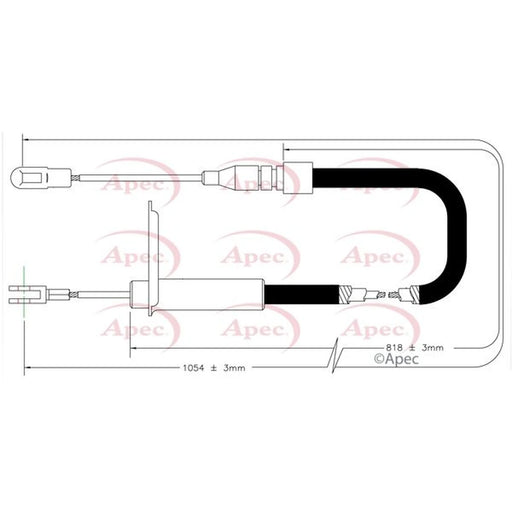 Apec Handbrake Cable Left Rear CAB1583