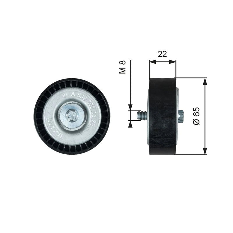 Gates V-Ribbed Belt Deflection/Guide Pulley T36734