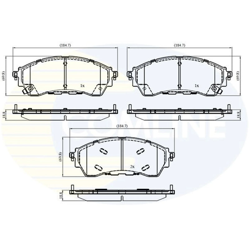 Comline 4 x Front Brake Pad Set CBP33067