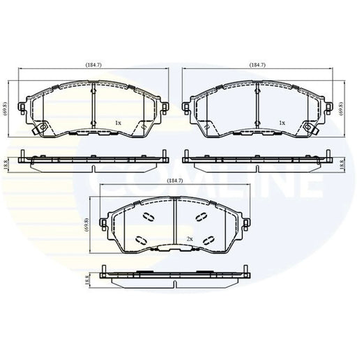 Comline 4 x Front Brake Pad Set CBP33067