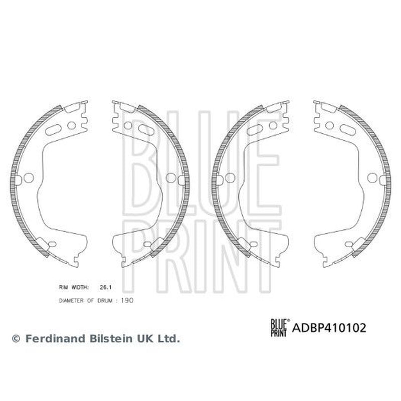 Blue Print Brake Shoe Set Axle Kit Rear ADBP410102