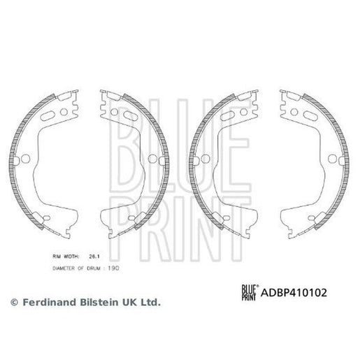 Blue Print Brake Shoe Set Axle Kit Rear ADBP410102
