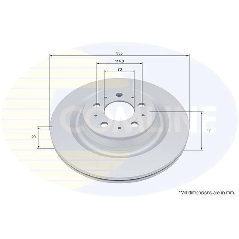 Comline 2 x Internally Vented Rear Brake Discs ADC5115V