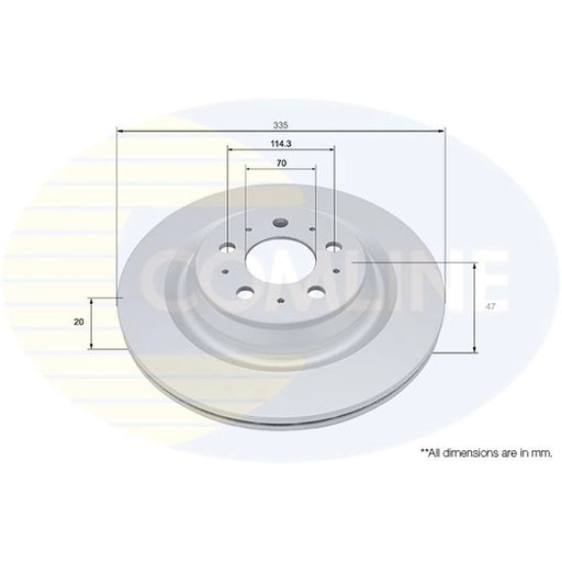Comline 2 x Internally Vented Rear Brake Discs ADC5115V