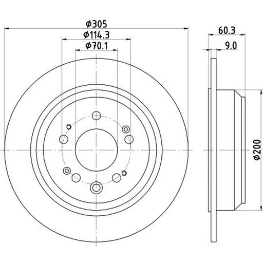 DON 2 x Solid Rear Brake Discs PCD13272