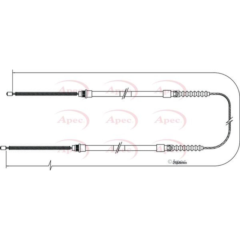 Apec Handbrake Cable Left Rear CAB1105