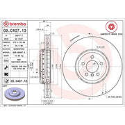 Brembo 2 x Aluminium Front Brake Disc Hub Brake Discs 09.C407.13
