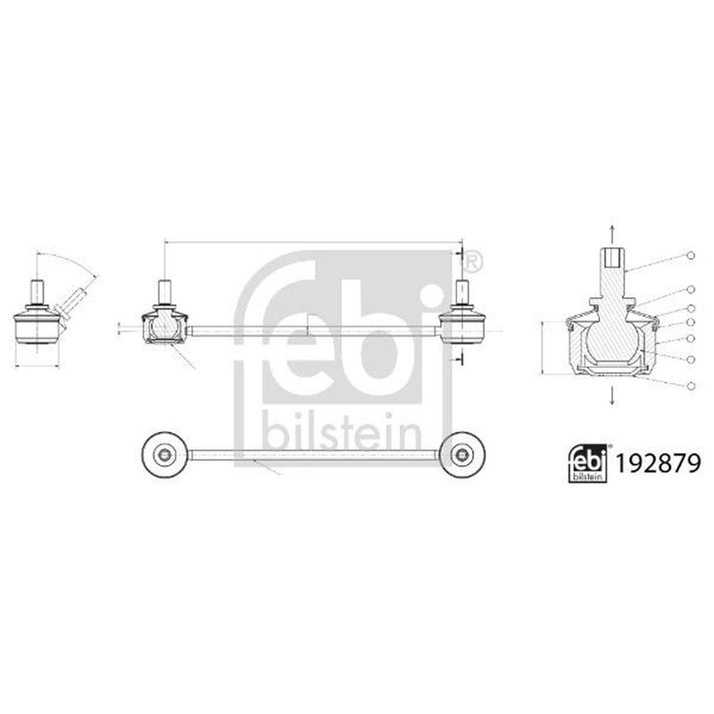 Febi Stabiliser Bar Link Coupling Rod Rear Right 192879