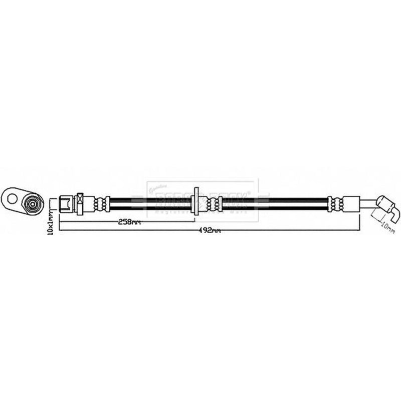 Borg & Beck Brake Hydraulic Hose Line Rear Left BBH8669
