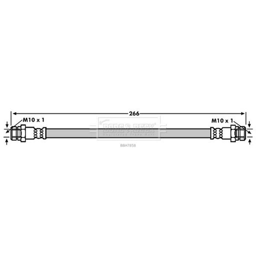 Borg & Beck Brake Hydraulic Hose Line Rear Left BBH7858