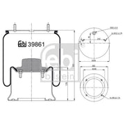Febi Air Suspension Bellow 286mm 39861