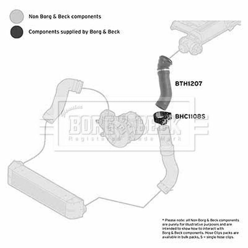 Borg & Beck Intercooler Turbo Charge Air Hose BTH1207
