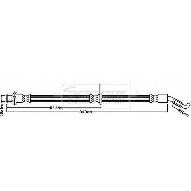 Borg & Beck Brake Hydraulic Hose Line Rear Left BBH8217