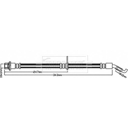 Borg & Beck Brake Hydraulic Hose Line Rear Left BBH8217