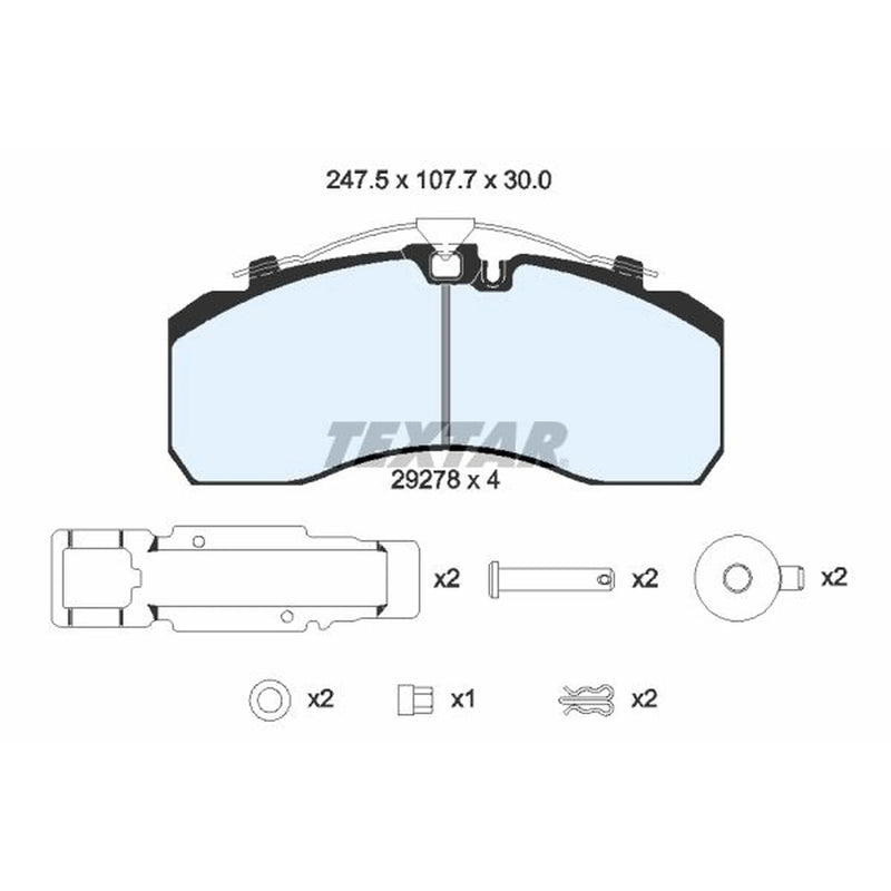 Textar Front Brake Pad Set 2927802