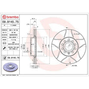 Brembo 2 x Slotted Front Brake Discs 09.9145.75