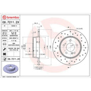 Brembo Xtra 2 x Perforated Rear Brake Discs 08.7211.2X