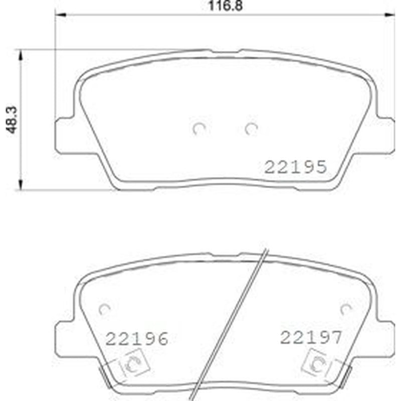 Brembo 4 x Rear Brake Pad Set P30105