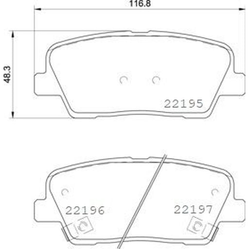 Brembo 4 x Rear Brake Pad Set P30105