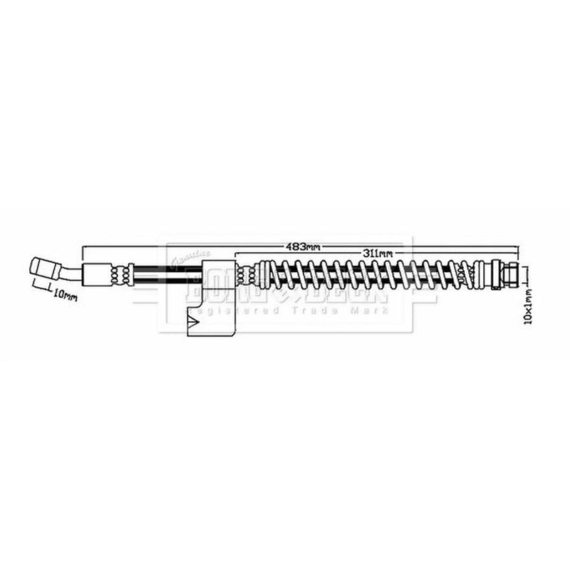 Borg & Beck Brake Hydraulic Hose Line Front Left BBH8199