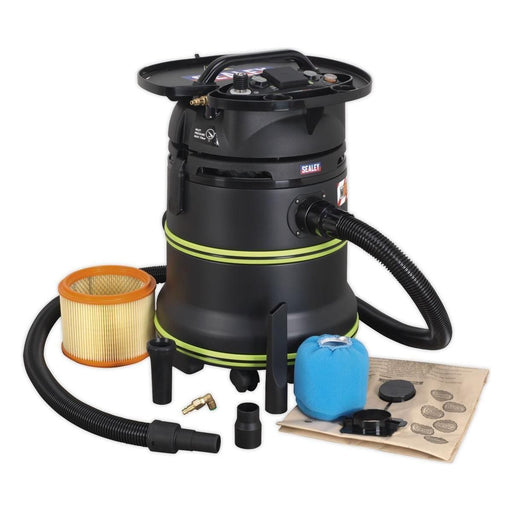Sealey Vacuum Cleaner Industrial Dust-Free Wet/Dry 35L 1000W/230V Plastic Drum M Sealey  - Town Parts