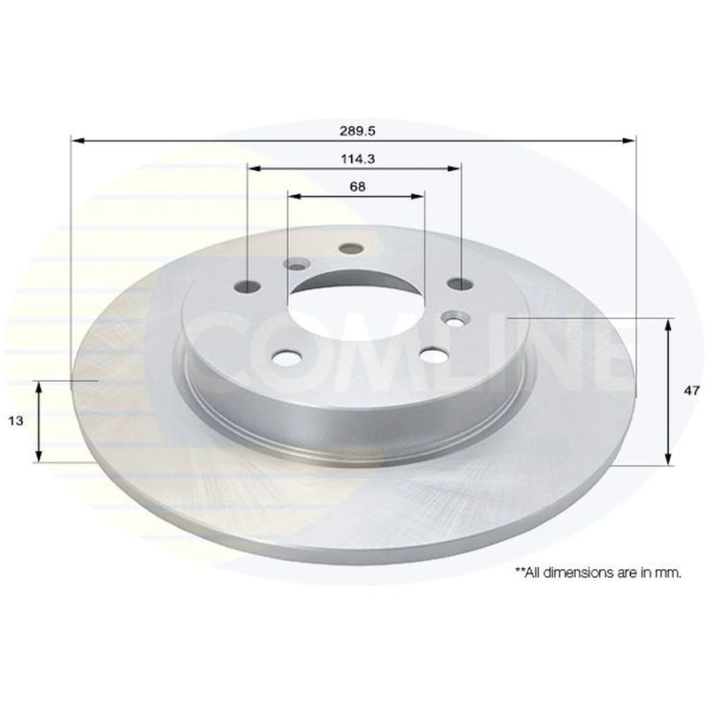 Comline 2 x Solid Rear Brake Discs ADC0294