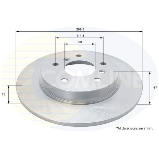 Comline 2 x Solid Rear Brake Discs ADC0294