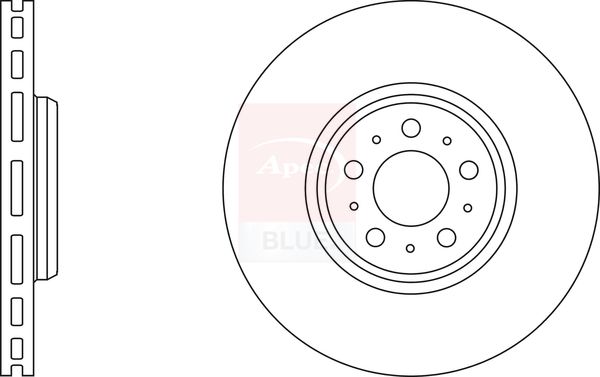 Apec 2 x Brake Disc Set Vented