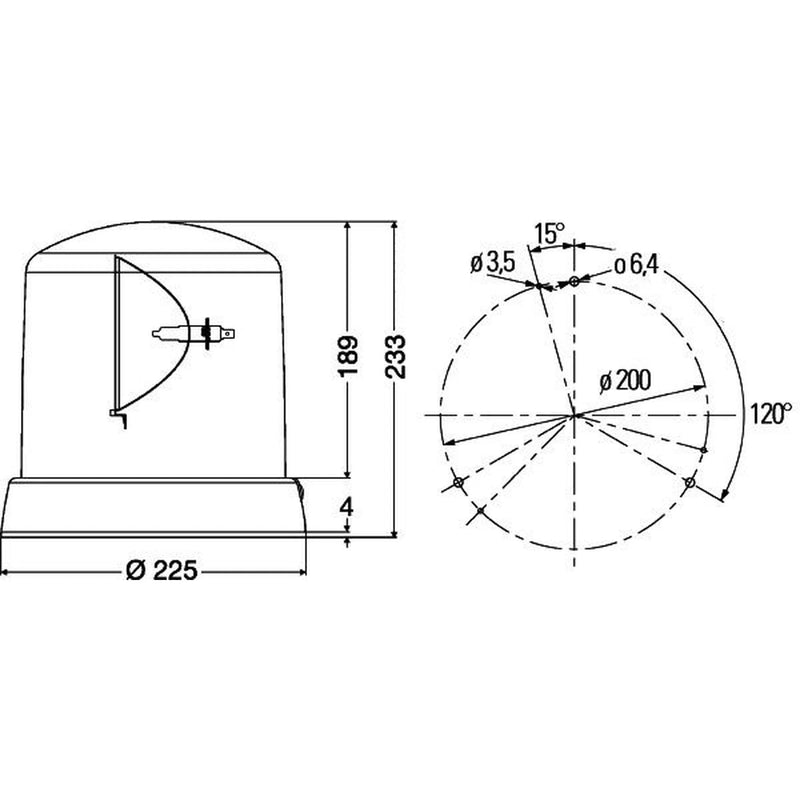 Hella Rotating Beacon Wide High 2RL 008 065-111