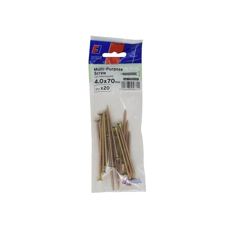 ForgeFix Multi-Purpose Pozi Screw CSK ST ZYP 4.0 x ForgePack 20 25-70mm