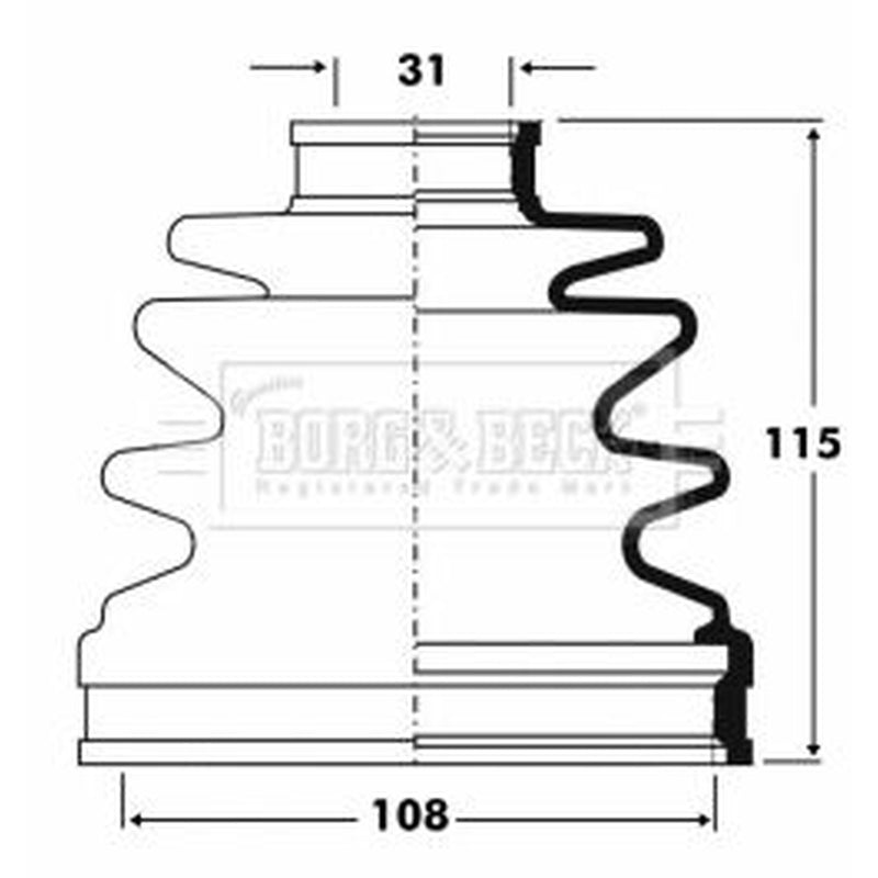 Borg & Beck Drive Shaft Bellow Kit Rear Left BCB2846