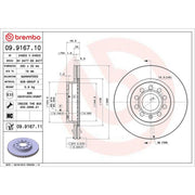 Brembo 2 x Front Brake Discs 09.9167.11