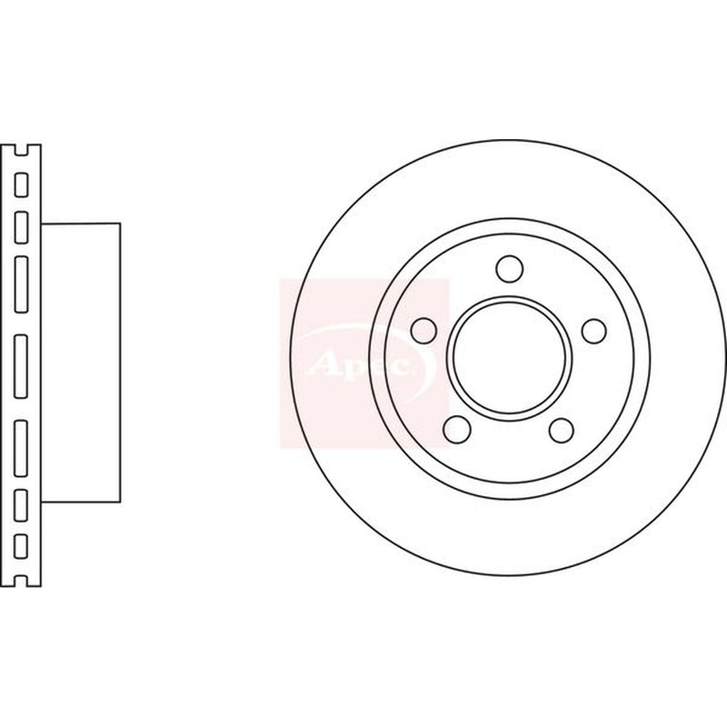 Apec 2 x Vented Front Brake Discs DSK2763