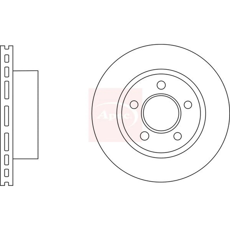 Apec 2 x Vented Front Brake Discs DSK2763