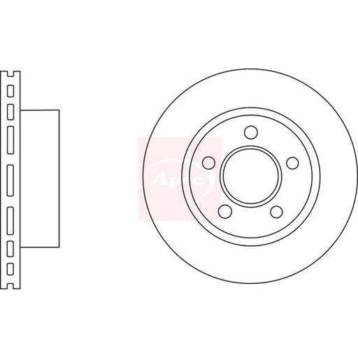Apec 2 x Vented Front Brake Discs DSK2763