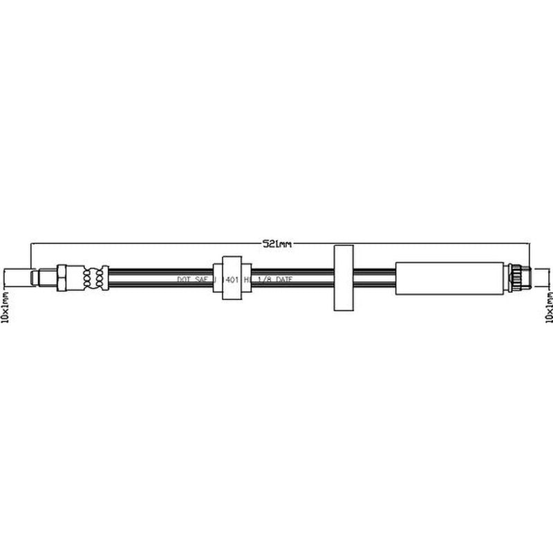 Juratek Brake Hydraulic Hose Line Front JBH1290