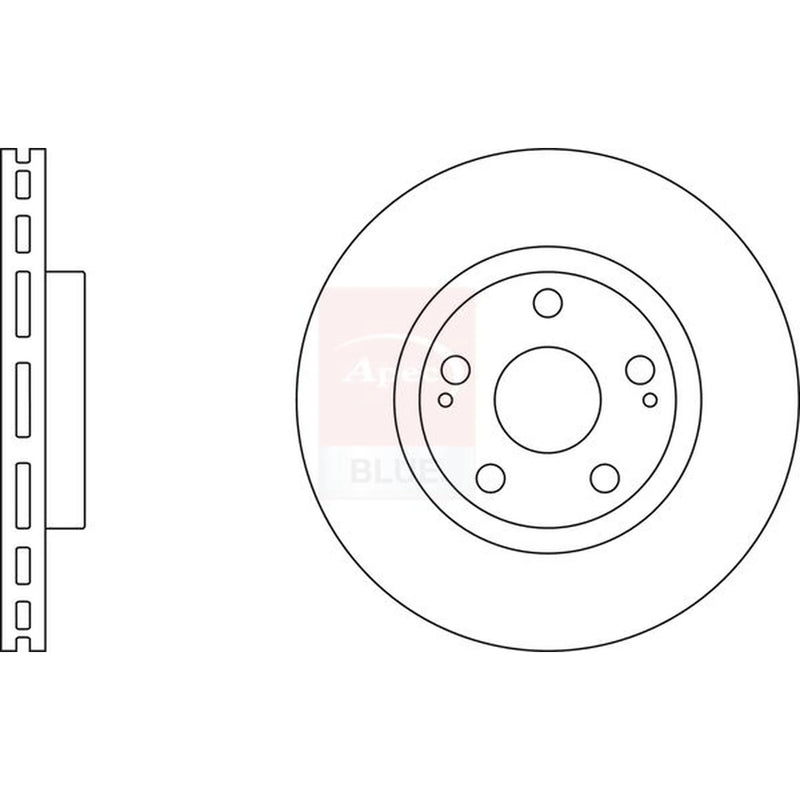 Apec 2 x Vented Front Brake Discs SDK6171