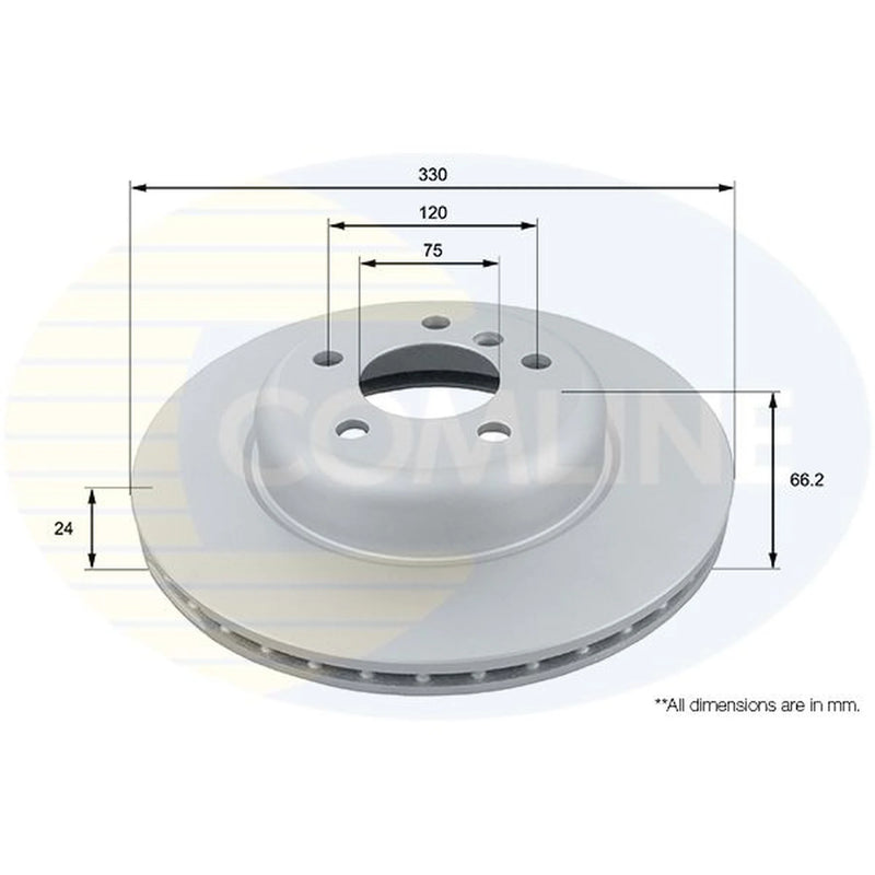 Comline 2 x Internally Vented Front Brake Discs ADC1781V