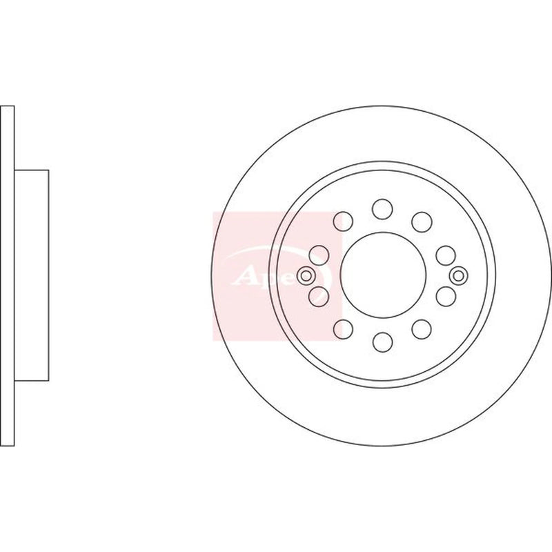 Apec 2 x Solid Rear Brake Discs DSK3520