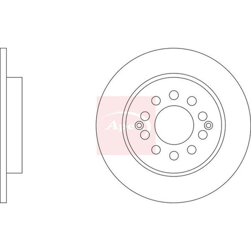 Apec 2 x Solid Rear Brake Discs DSK3520