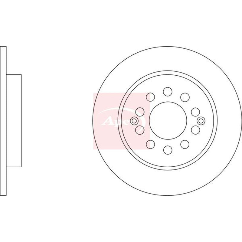 Apec 2 x Solid Rear Brake Discs DSK3520