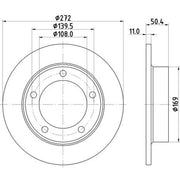 DON 2 x Solid Front Brake Discs PCD21272