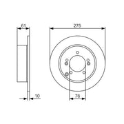 Bosch 2 x Solid Rear Brake Discs 0 986 479 525